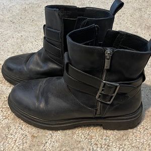 Cute black combat style boot
